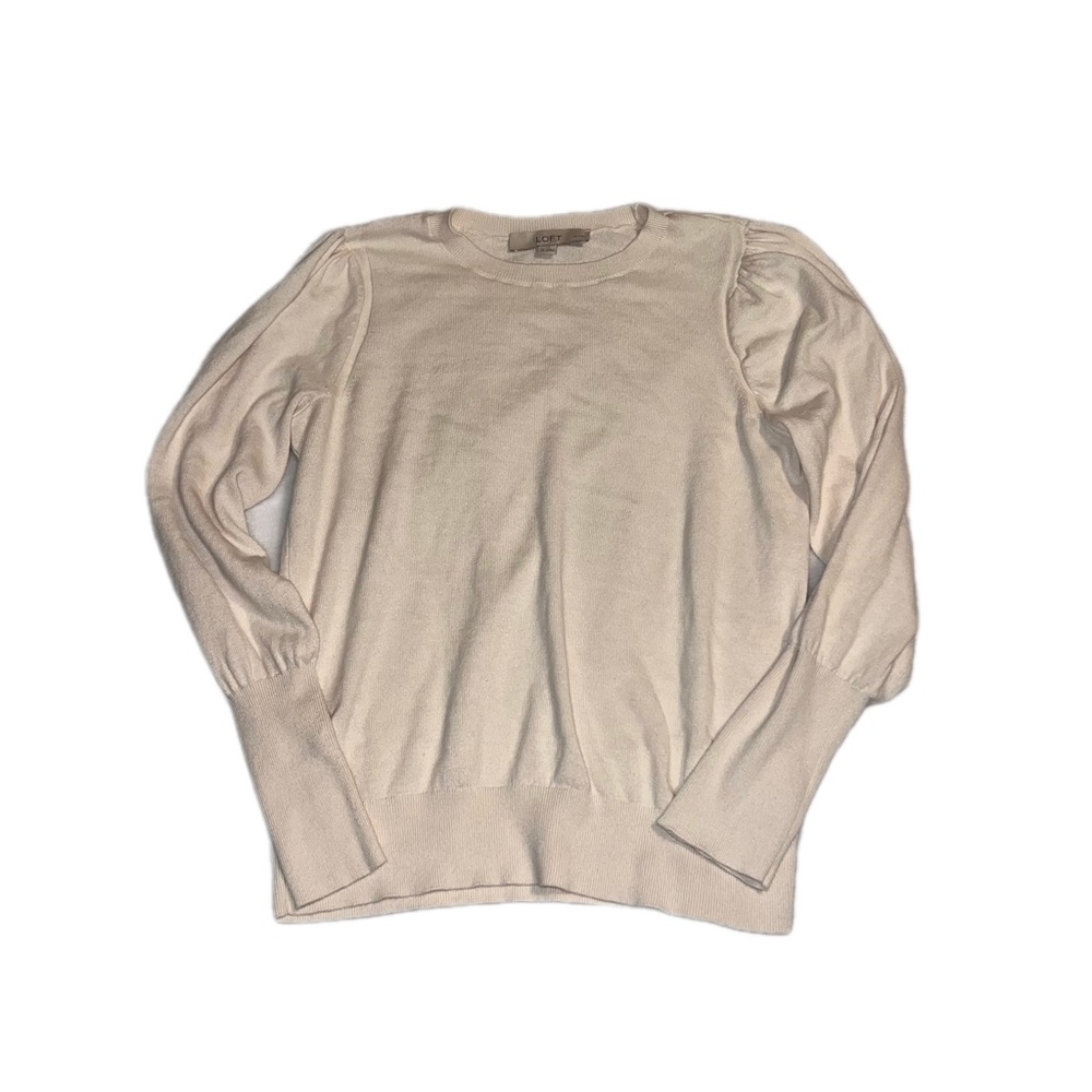 Classic LOFT Women’s Cream Puff Sleeve Sweater Petite Small